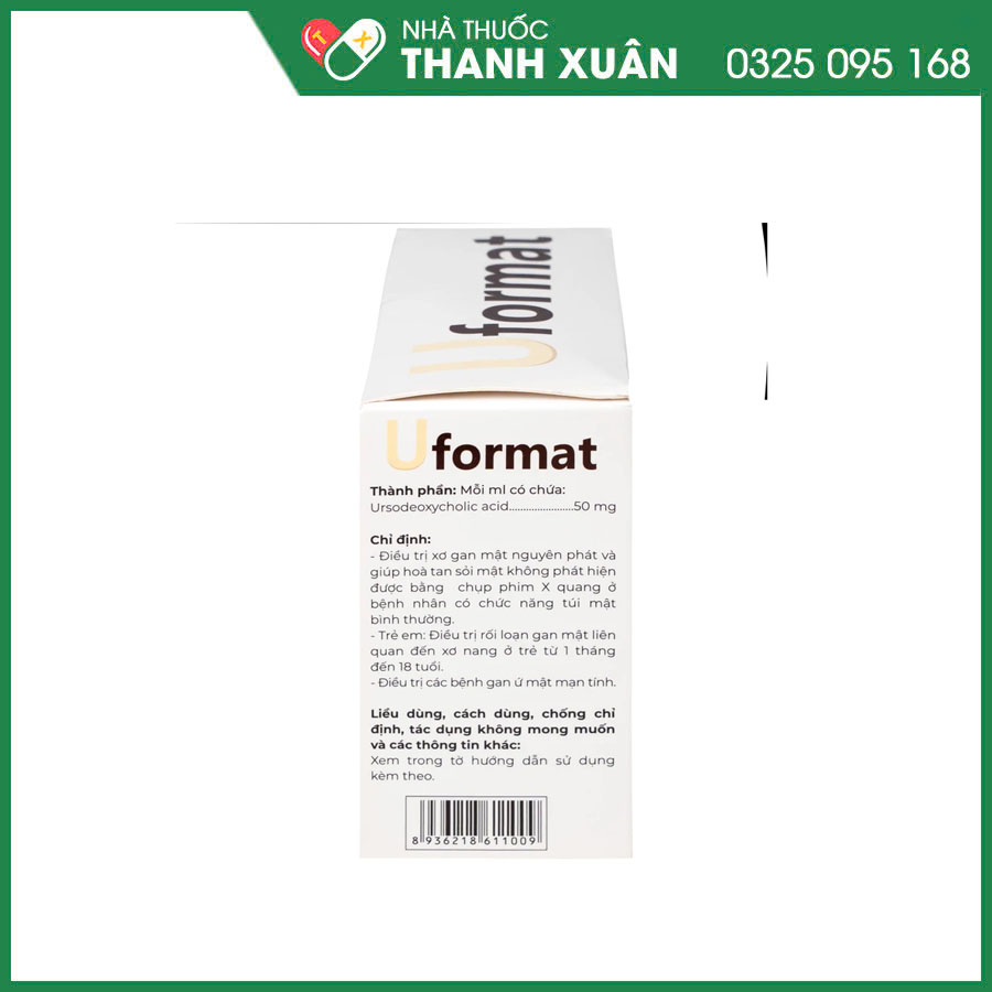 Uformat thuốc điều trị xơ gan mật, rối loạn gan mật, các bệnh gan ứ mật mạn tính